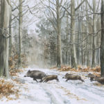 Compagnie dans la neige - Aquarelle - 27x37 - A6044