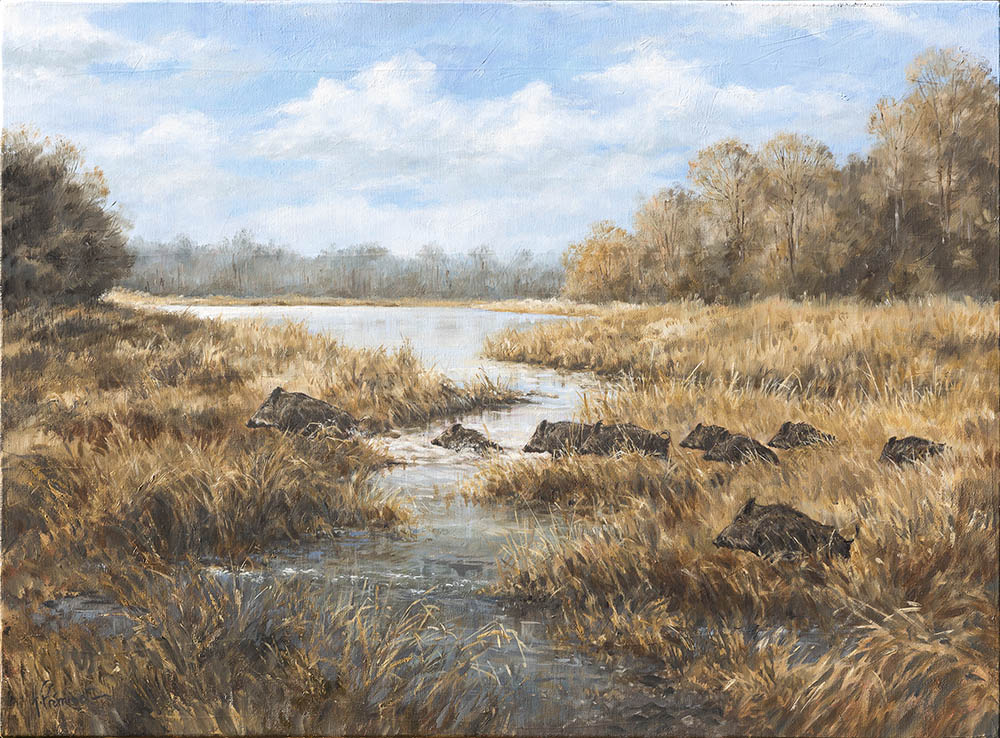 Solitaire en queue d'étang - Huile sur toile - 25F (60x81) - H7385