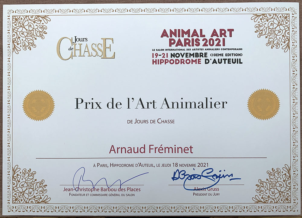 Prix de l'Art Animalier Jours de Chasse Arnaud Fréminet