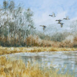 Vol de colverts - Aquarelle - 20x30 - A4548